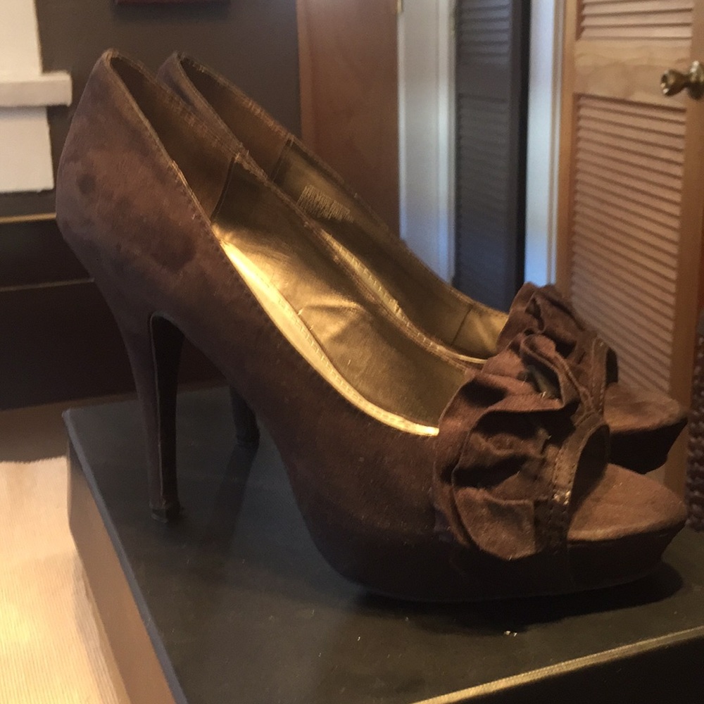 Back Suede Heels by Fergalicous